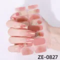 French gradient glitter nail stickers DIY self-adhesive nail wraps for women beauty. - ZE-0827