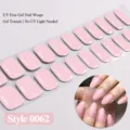 Roze UV-Vrije Gel Nagel Wraps Effen Kleur Glanzend Manicure Strips Variant SKU #0062 - BSA-0062