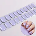 UV-vrije lavendelkleurige gel nagelwraps set, eenvoudig aan te brengen glanzende nagelstickers. - BSA-0064