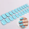 Effen lichtblauwe gel nagelwraps UV-vrije glanzende manicure stickers voor dames mode - BSA-0065