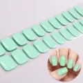 Mintgroene gel nagelwraps UV vrij druk op nagels glanzende manicure strips voor dames - BSA-0202