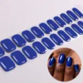 Wraps d'ongles en gel unicolores sans UV pour manucure facile à la maison, effet brillant. - Style Bleu Pur (BSA-0207) / Ensemble Standard