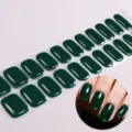 Donkergroene UV-vrije gel nagelwraps, glanzende effen kleur press-on manicure strips voor mode. - BSA-0215