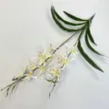 Artificial spider orchid flower branch white purple speckled fake dendrobium home decor - Light Pink