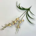Artificial spider orchid flower variant, realistic 3D touch decor plant for home and wedding. - Deep Yellow