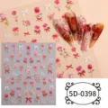 5d embossed nail stickers rose bow design diy cute nail art decals for women manicure - 5D-0398 / 85*100mm Blank Sheet