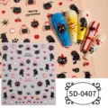 5D embossed nail stickers cute black cat Christmas design DIY nail art accessories - 5D-0407 / 85*100mm Blank Sheet