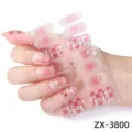 Pink grid heart nail wraps detail, cute ins style full cover adhesive nail stickers for girls. - Paw Print Heart Style (ZX-3800)