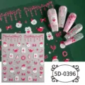 5D embossed Christmas nail stickers cute cartoon bear Santa bow DIY nail art decorations - 5D-0396 / 85*100mm Blank Sheet