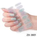 Gradient glitter mermaid nail wraps full cover gel nail stickers for women and girls - Jellyfish Mermaid Style (ZX-3801)