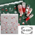 5D embossed Christmas nail art stickers with cute bows and snowflakes design for DIY. - 5D-0397 / 85*100mm Blank Sheet