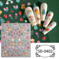5D embossed nail art stickers DIY cute cartoon bow strawberry nail decals for manicure designs. - 5D-0402 / 85*100mm Blank Sheet