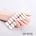 Pegatinas de uñas blancas sólidas, 22 tiras de esmalte de uñas manicura DIY fácil y bonita. - Uñas postizas y lima de uñas / Blanco