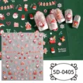Christmas 5D embossed nail stickers DIY cute Santa gingerbread snowflake nail art decors - 5D-0405 / 85*100mm Blank Sheet