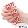 Weihnachten Nagelsticker rot weisse Zuckerstange Schneeflocke Nagelkunst Aufkleber Party - Weihnachts Schneeflocke Stil (ZE-0509) / Künstliche Fingernägel und Nagelfeile