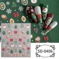 5D embossed Christmas nail art stickers DIY cute cartoon bear snowflake bow nail decals - 5D-0406 / 85*100mm Blank Sheet