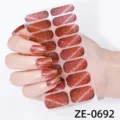 Pegatinas de unas con purpurina efecto ojo de gato, 16 tiras para manicura brillante. - Adhesivo de Uñas Ojo de Gato (ZE-0692)