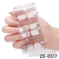 Weihnachts Nagelsticker festliche Zuckerstange Nagel Wraps Winter Maniküre Aufkleber fur Damen - Weihnachts Zuckerstange Stil (ZE-0517) / Künstliche Fingernägel und Nagelfeile