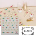 5D embossed heart wing nail art stickers, shiny gold foil DIY crystal gemstone manicure decals. - RJ-0021 / 60*60mm Bare Sheet