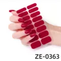 Autocollants d'ongles à paillettes rouges ensemble manucure brillante diy style beau - Style Sequins Rouges (ZE-0363) / Faux ongles et lime à ongles