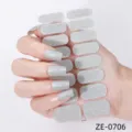 Autocollants d'ongles à paillettes argentées, bandes de gel holographiques pour manucure. - Style Pailleté Laser Argent (ZE-0706) / Faux ongles et lime à ongles
