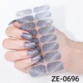 Pegatinas de uñas de ojo de gato con purpurina 16 piezas esmalte brillante manicura - Adhesivo de Uñas Ojo de Gato (ZE-0696)