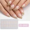 Pegatinas de uñas con purpurina degradada, diseño elegante de manicura y nail art. - ZE-0997