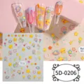 5D embossed cute cartoon star planet nail art sticker DIY manicure decal design - 5D-0206 / 85*100mm Blank Sheet