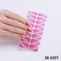 Pink cat-eye glitter nail wraps gradient nail stickers for stunning manicure looks. - Cat Eye Nail Sticker (ZE-0257)