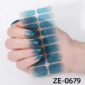 Pegatinas de uñas con purpurina degradado azul brillo pegatinas de nail art para mujer. - Estilo Brillo Degradado(ZE-0679)