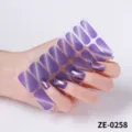 Tiras de uñas ojo de gato púrpura pegatinas brillantes para mujeres 16 puntas hoja manicura - Adhesivo de Uñas Ojo de Gato (ZE-0258)
