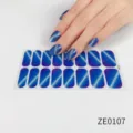 Adhesivos de uñas ojo de gato azul 16 puntas esmalte gel purpurina manicura mujer - Adhesivo de Uñas Ojo de Gato (ZE-0107)