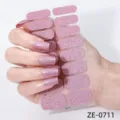 Set d'autocollants pour ongles à paillettes roses manucure DIY scintillante - Style Paillettes Fines Rose (ZE-0711) / Faux ongles et lime à ongles