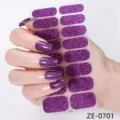 Wraps d'ongles à paillettes violette, variante élégante et brillante pour manucure DIY. - Style Pailleté Pourpre-Rouge (ZE-0701) / Faux ongles et lime à ongles