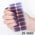 Lila Glitzer Nagelsticker mit Farbverlauf, funkelnde selbstklebende Manikuere Streifen. - Farbverlauf Glitzer Stil(ZE-0683)
