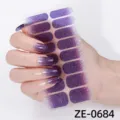 Lila Farbverlauf Glitzer Nagelsticker, glänzende Nageldesign Folie für einfache Maniküre zu Hause. - Farbverlauf Glitzer Stil(ZE-0684)
