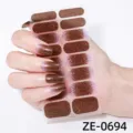 Glitzernde Farbverlauf-Nagelfolie in Braun und Rosa mit funkelndem Finish für stilvolle Maniküre. - Farbverlauf Glitzer Stil(ZE-0694)