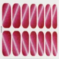 Pink cat eye nail wraps 3d glitter nail art stickers full cover manicure sheet variant - BT-0043
