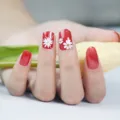 Adesivi per unghie con margherite glitter sfumato rosso impermeabili nail art adesivo - Adesivo per Unghie Sfumato (ZK-0007)