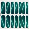 Green cat eye nail wraps full cover adhesive nail art stickers variant style design - BT-0054
