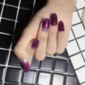 Unghie adesive sfumate viola glitterate, adesivi per unghie impermeabili scintillanti 3D. - Adesivo per Unghie Sfumato (ZK-0026)