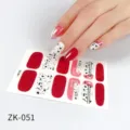 Adesivi per unghie margherita glitterati sfumati 3D impermeabili copertura totale ZK-051 - Adesivo per Unghie Sfumato (ZK-0051)