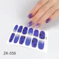 Adesivi per nail art con glitter viola sfumato 3D copertura completa unghie finte impermeabili - Adesivo per Unghie Sfumato (ZK-0058)