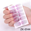 Adesivi per unghie con glitter rosa sfumato copertura completa decorazione unghie adesiva - Adesivo per Unghie Sfumato (ZK-0144)