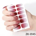 Adesivi per unghie con glitter sfumati rossi e bianchi, foglio per manicure scintillante. - Adesivo per Unghie Sfumato (ZK-0145)