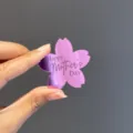Pink acrylic Mother's Day cake topper, cherry blossom shaped decoration for party items. - Sakura Flower Style / Mirror Rose Red