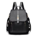 Schwarzer Anti-Diebstahl Rucksack für Damen, große Kapazität und vielseitige Schultasche. - Schwarz