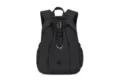 Sac à dos décontracté noir imperméable avec design froncé, anneau en D et bretelles. - S / Noir
