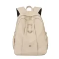 Sac à dos imperméable beige pour ordinateur, cartable décontracté avec anneau métallique frontal. - L / Abricot