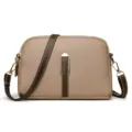 Borsa a tracolla a conchiglia beige da donna, elegante borsetta per cellulare con spallacci. - Kaki